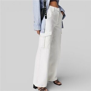 NWT AGOLDE Minka Cargo Jean in Milkshake 26